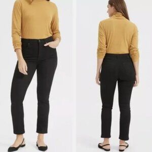 Everlane High Rise Straight Black Jeans